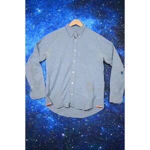 Visvim Shirt Mens Medium Blue Made in‎ Japan Button Down Workwear Distressed